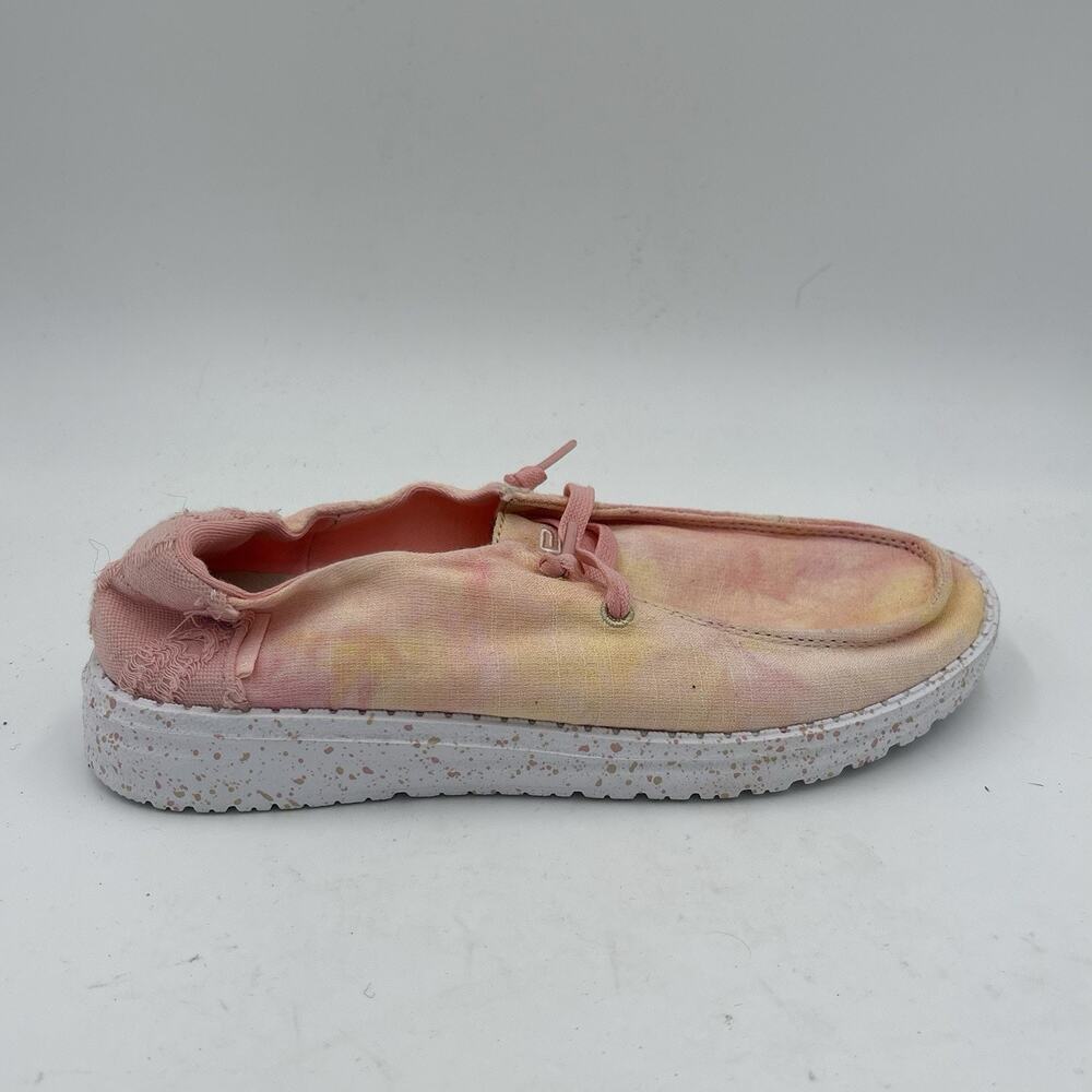 Hey Dude Women’s Size 6 Wendy Tye Dye Lemon Ombré Slip On Loafers